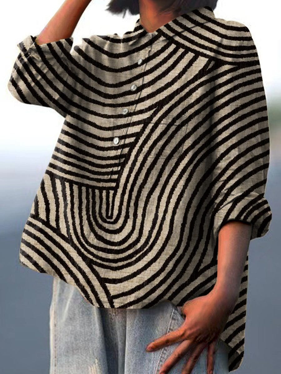 Sofia | Elegant Linen-Style Blouse with a Classic Cut
