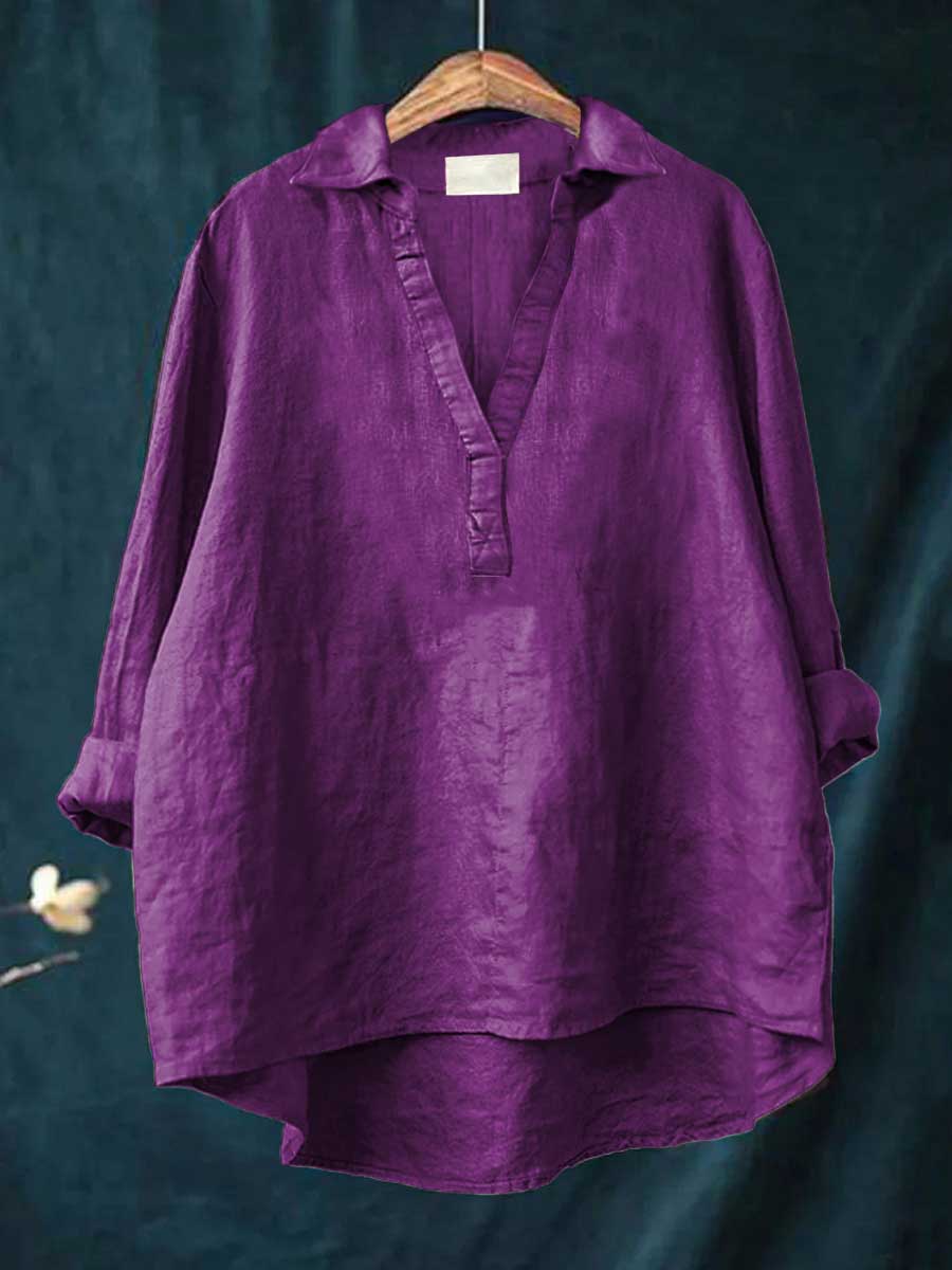 Eva | Elegant Linen Blouse with a Classic Cut