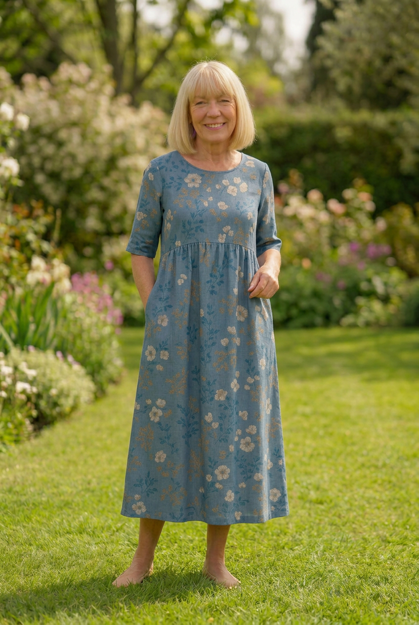 Eliza | Relaxed Midi Dress - Effortless Elegance, Everyday Comfort Light Blue