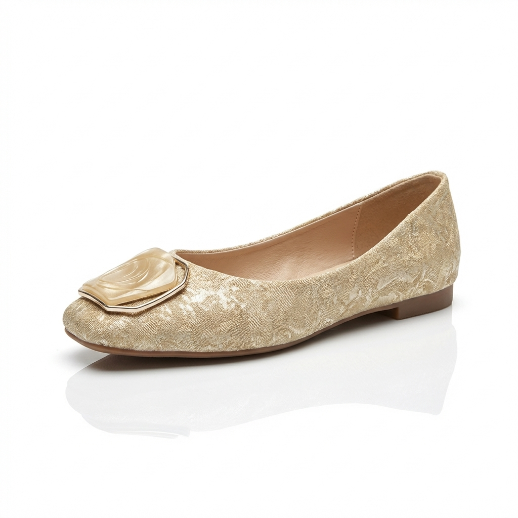 Mirte | Mesh ballerina shoes with geometric detailing in black